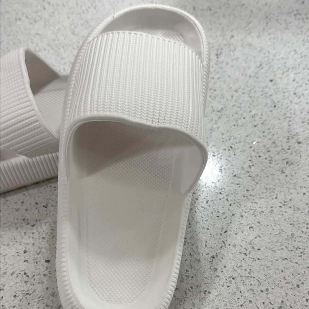 White Slide Sandals - Picture 2 of 3